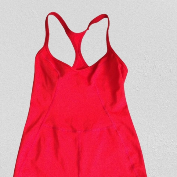 NWT Free People Movement “Let’s Bounce” One Piece – Size M –BOLD RED/ ORANGE WOR - Picture 3 of 6